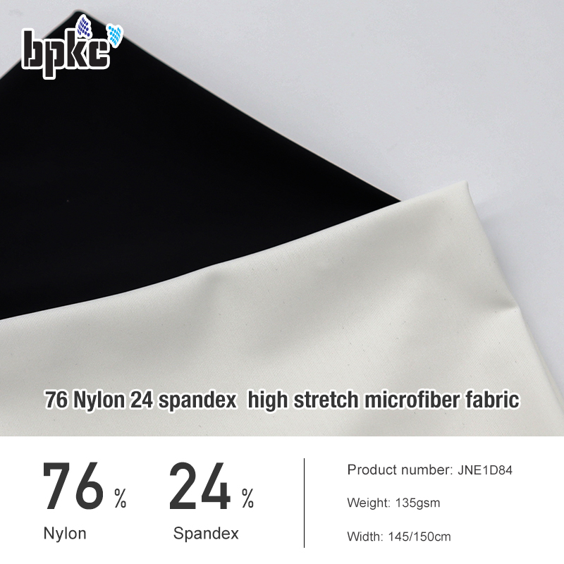 76 Nylon 24 spandex high density and high stretch  microfiber fabric